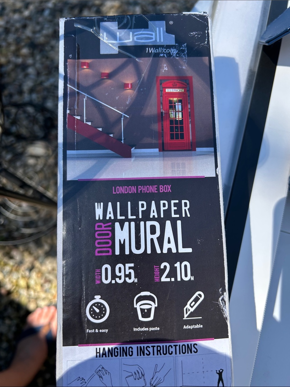 1Wall London Phone Box Wallpaper Mural in Red